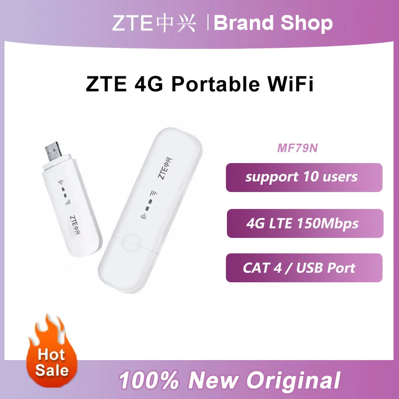 جهاز توجيه لاسلكي محمول واي فاي أصلي ZTE MF79N MF79U CAT4 150Mbps 4G LTE USB مودم 3G/4G LTE UFI