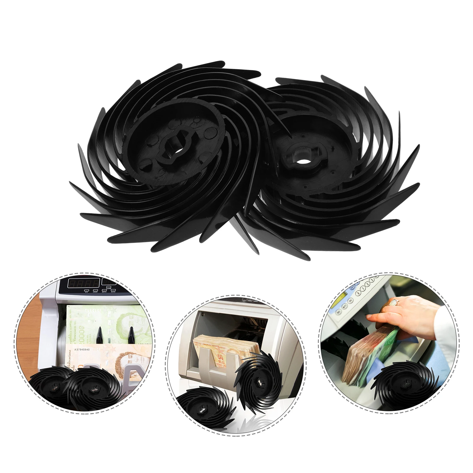

2pcs Currency Wheel Replacement Plastic Wheel For Money Counting Machine Gear Lightweight Part Sturdy Repairing