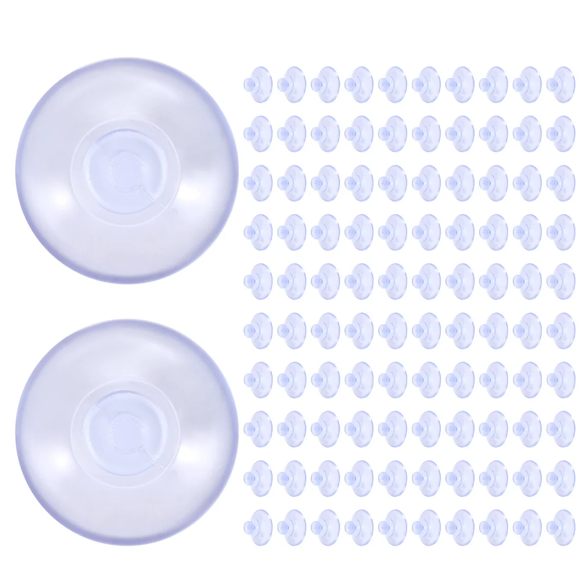 Ventosas transparentes de plástico, almohadillas sin ganchos para exteriores, cocina, baño, ventana, 20Mm, 100 piezas