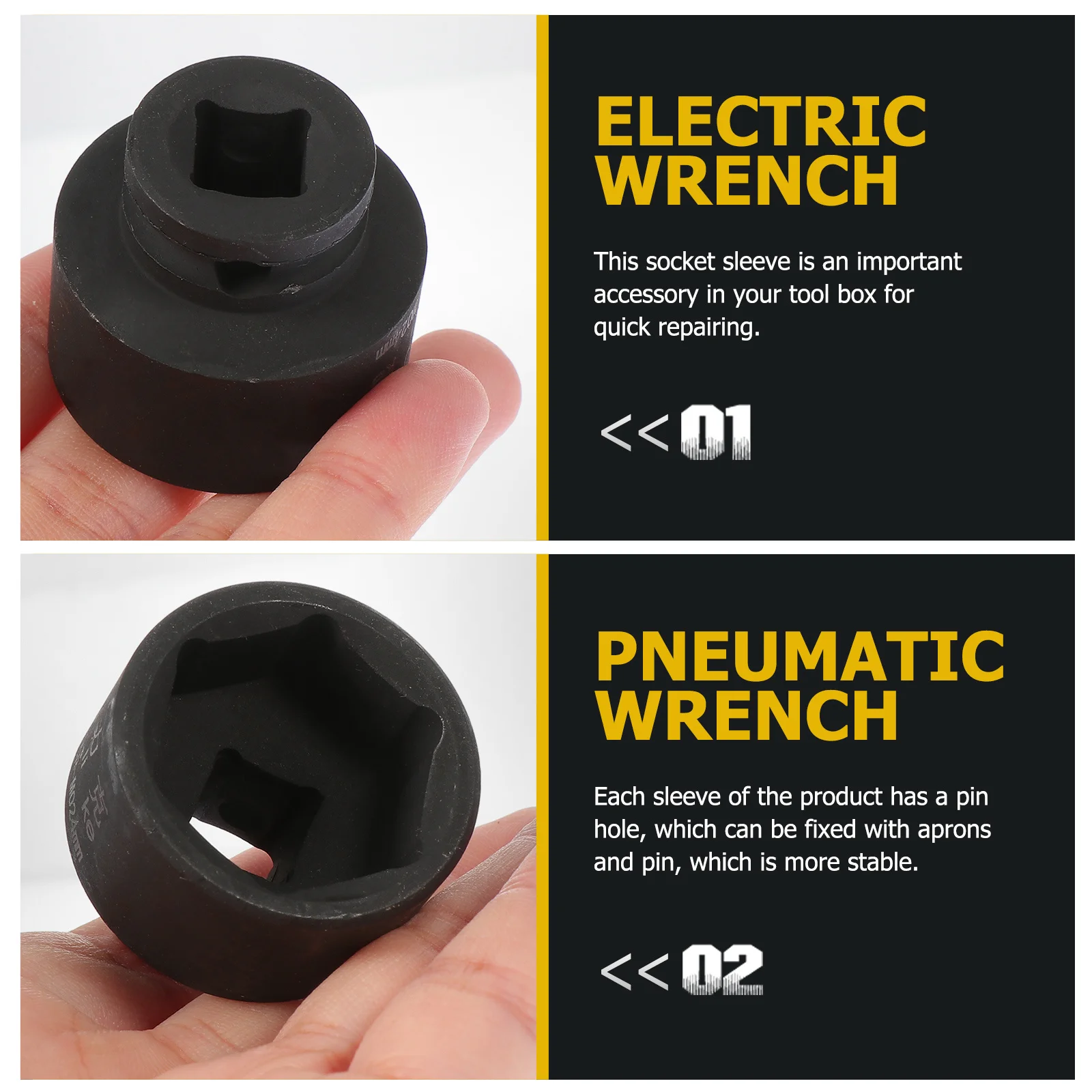 

1Pcs Hexagonal Electric Impact Socket Sleeve Car Repair Auto Tool Durable Vehicle Repair Parts Pneumatic Tire Wrench Head