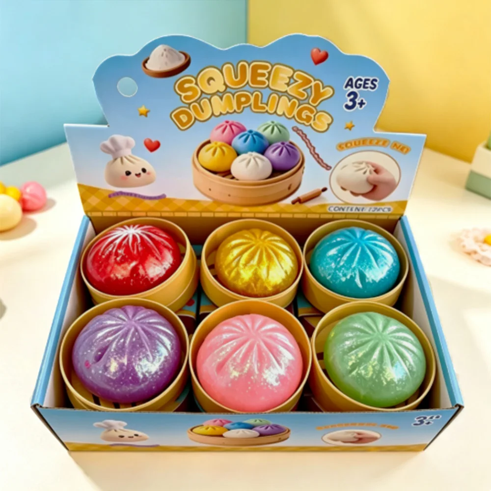 Colorful Simulated Dumpling Squishy Blind Box Relaxing Relieve Anxiety Antistress Enhance Happiness Rebound Squeeze Reliever Toy