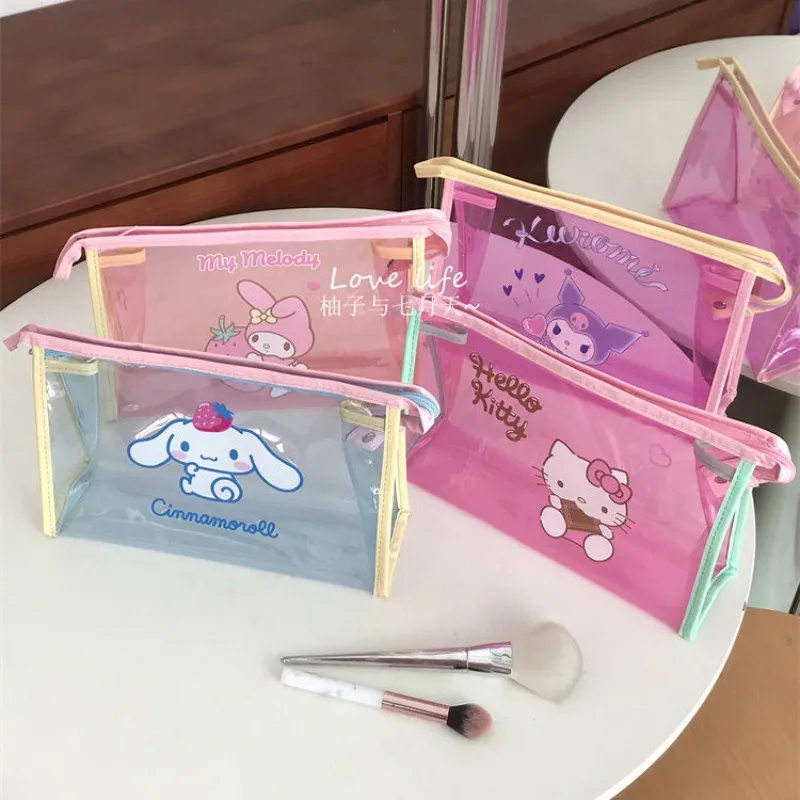 

Cinnamoroll My Melody Anime Kawaii Sanrio Pvc Makeup Bag Cute Large Capacity Toiletries Waterproof Bag Gifts for Girls