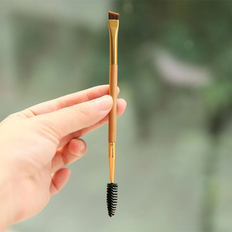 Brand Bamboo Double Angled Eyebrow Brush Eyelash Comb Eye Detail Makeup Brushes Eyelash EyeBrow Beauty Tool