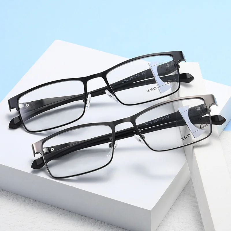 Intelligent Color Changing Reading Glasses Progressive Multifocal Presbyopia Eyewear Ultra Light Far Sight Eyeglasses To +4.0