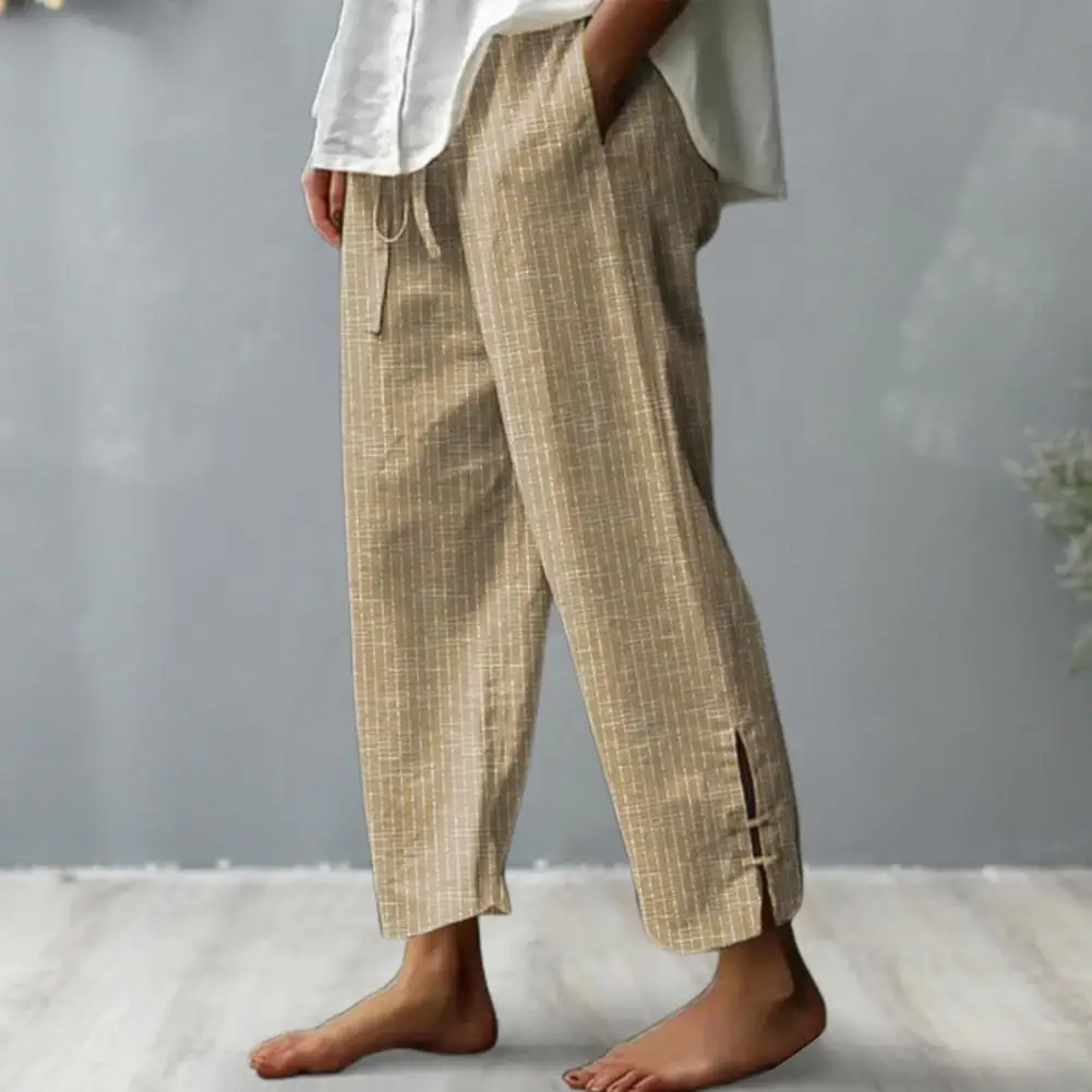 Vrouwen Mid-Rise Losse Casual Broek Stijlvolle Dames Wijde Pijpen Harembroek Met Zakken Voor De Lente Zomer Comfortabel Voor Casual