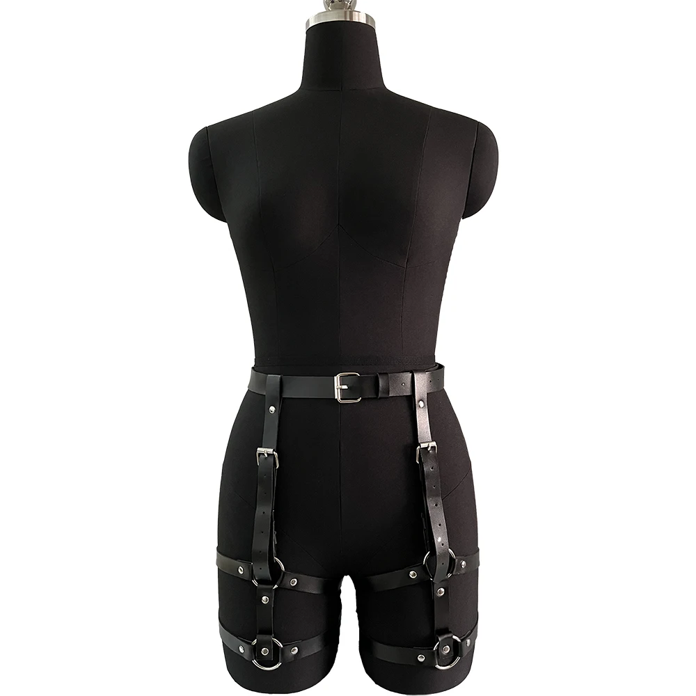 Women Sexy Leg Harness Pu Leather Body Harness Thigh Garter Belt Gothic Clothing Bdsm Bondage Suspenders Exotic Accessorie