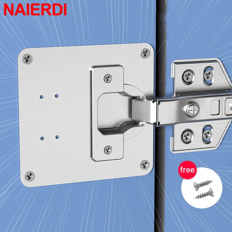 NAIERDI Stainless Steel Hinge Repair Plate Furniture Cabinet Door Panel Connection Plastic Repair Plate Hardware Accessories