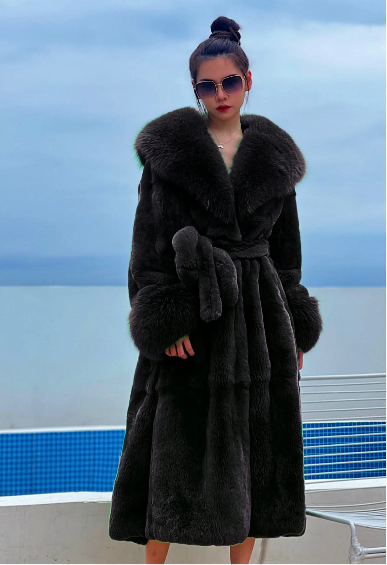Women's Parker Winter Fur Warm Large Size Solid Color Fur & Faux Fur Women New Casual Long Sleeve Temperament Women Fur Coat Y72