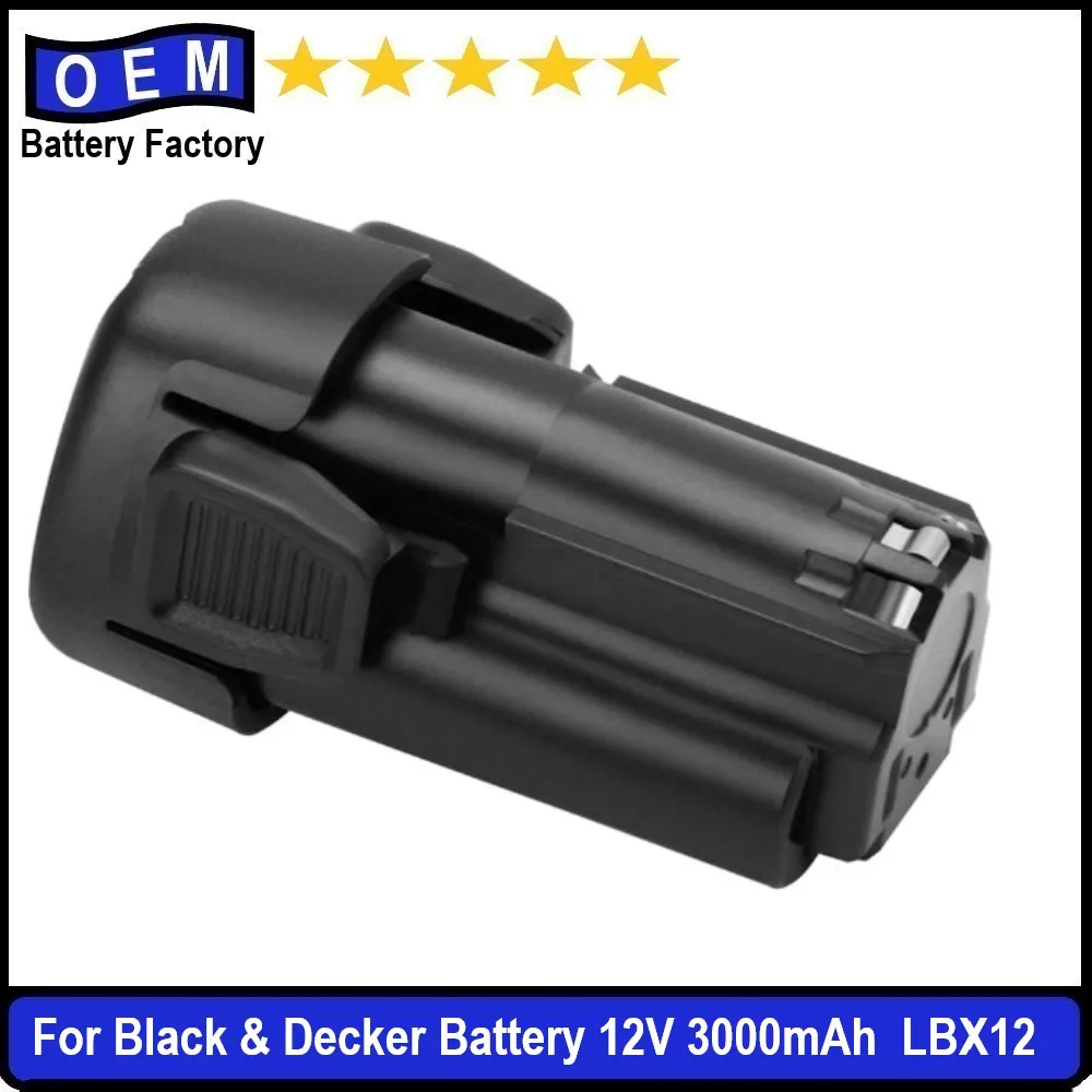 3000mAh 12V Lithium Battery Compatible with Black and Decker LBXR12 LBX12 BL1510 BL1310 BL1110 LB12 BDCMT112 LDX112 LDX112C