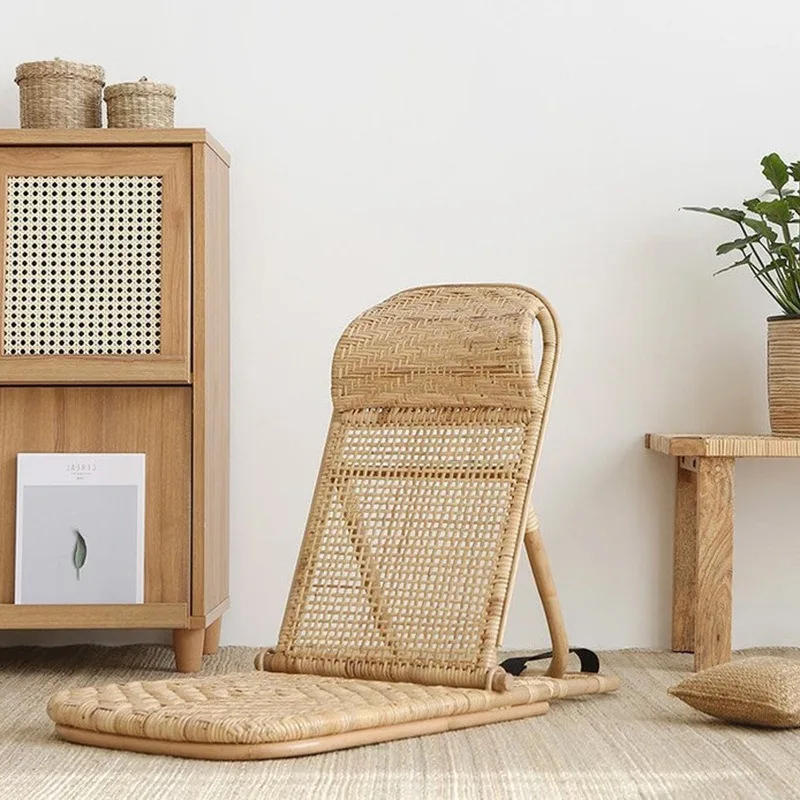 Nordischer Rattan-Rückenstuhl, japanischer multifunktionaler Strandstuhl