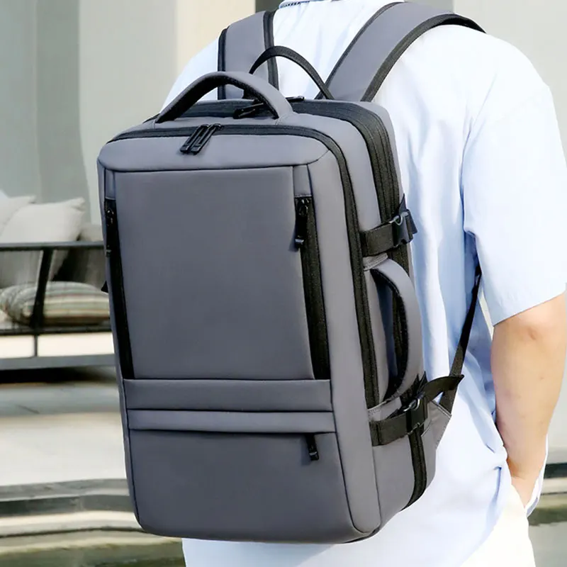 Men's Expandable Backpack Large Capacity Man Business Trip Laptop Backpacks Waterproof Travel Multifunctional Bag with USB Port