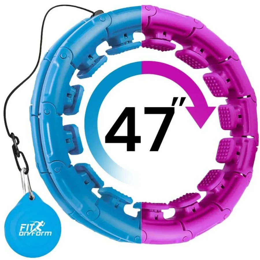 

Blue Purple Infinity Weighted Hula Fit Hoop for Adult Weight Loss 2 in 1 Smart Fitness Exercise Hoop for Women Abs Workout 24/2