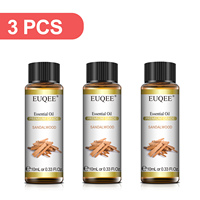 EUQEE 3PCS 10ml Pure Plant Essential Aromatherapy Oils Sandalwood Cedarwood Citronella Cinnamon Aroma for Humidifiers Diffusers
