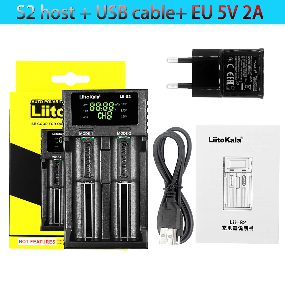 LiitoKala Lii-S1 Lii-S2 Lii-S4 smart charger 1/2/4 Slot for 18650 26650 AA AAA Lithium NiMH Auto-polarity Detector Charger