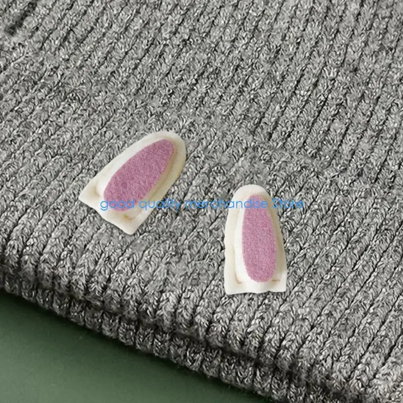 Y5JD 10 أزواج أرنب/ثعالب الأذن يزين DIY بها بنفسك قفازات الأوشحة الملابس بقع الخياطة