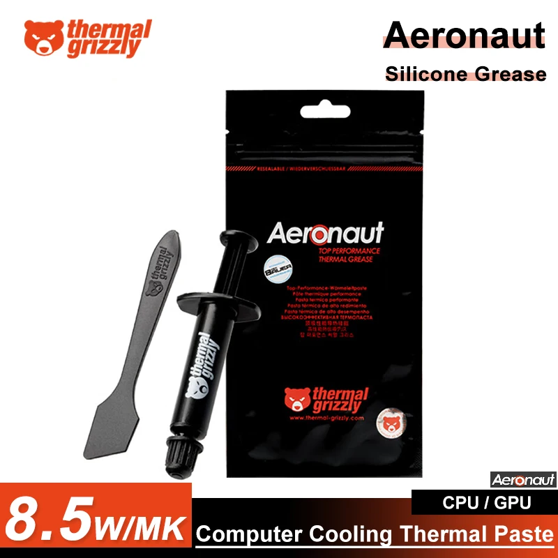 

Thermal Grizzly Aeronaut 8.5W/m.k Thermal Grease Intel Cooling CPU GPU Cooler Long Life Non-Conductivity Thermal Paste