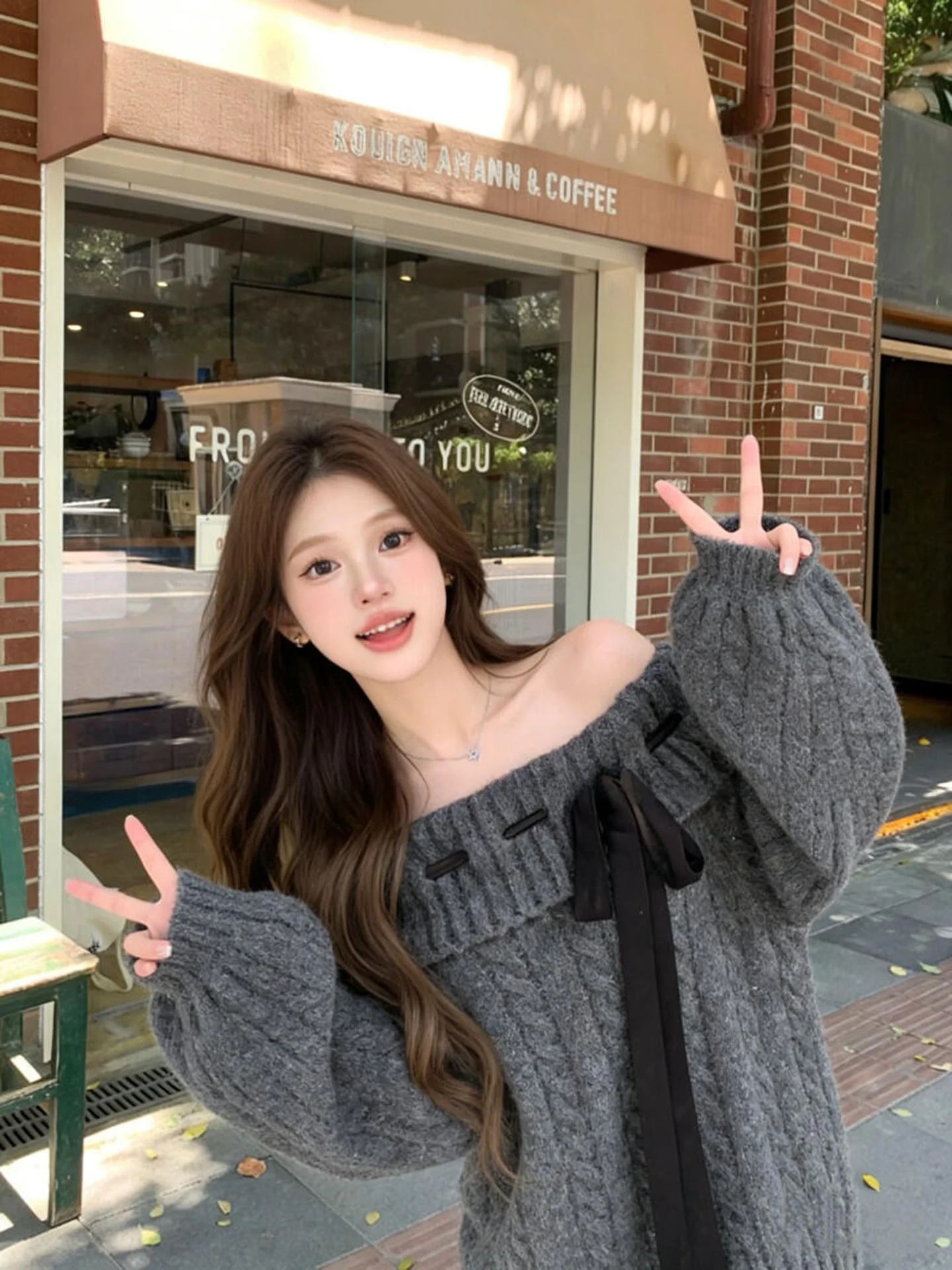 

New Year's Exclusive ARRERISI Knitted Sweater Dr Ele Small Fraance Sle One-oulder Bow-Tied Midi Dr for Women