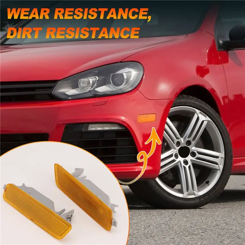 Poderoso conjunto de lâmpada de luz marcadora lateral de bomba frontal para VW Golf 5 G-T-I Jetta MK-5 2005-2009 1K5945072A 1K5945071A