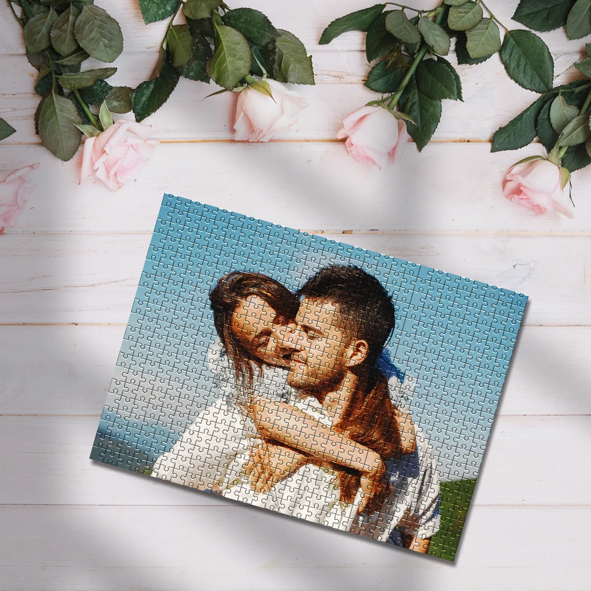 35/300/500/1000 Uds. Rompecabezas de fotos personalizado foto de pareja juguetes educativos Diy para adultos decoración regalo coleccionable