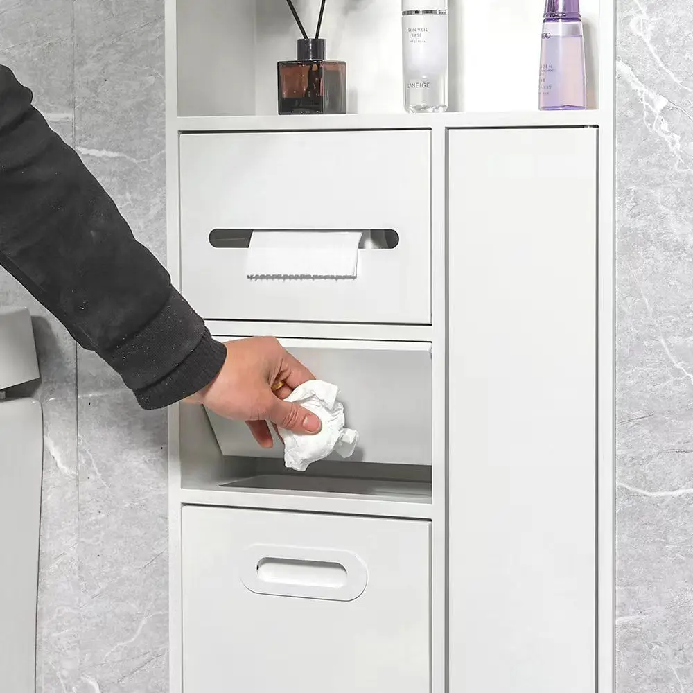 

Embedded bathroom stainless steel tissue holder Huanshang niche toilet trash can storage rack next to toilet