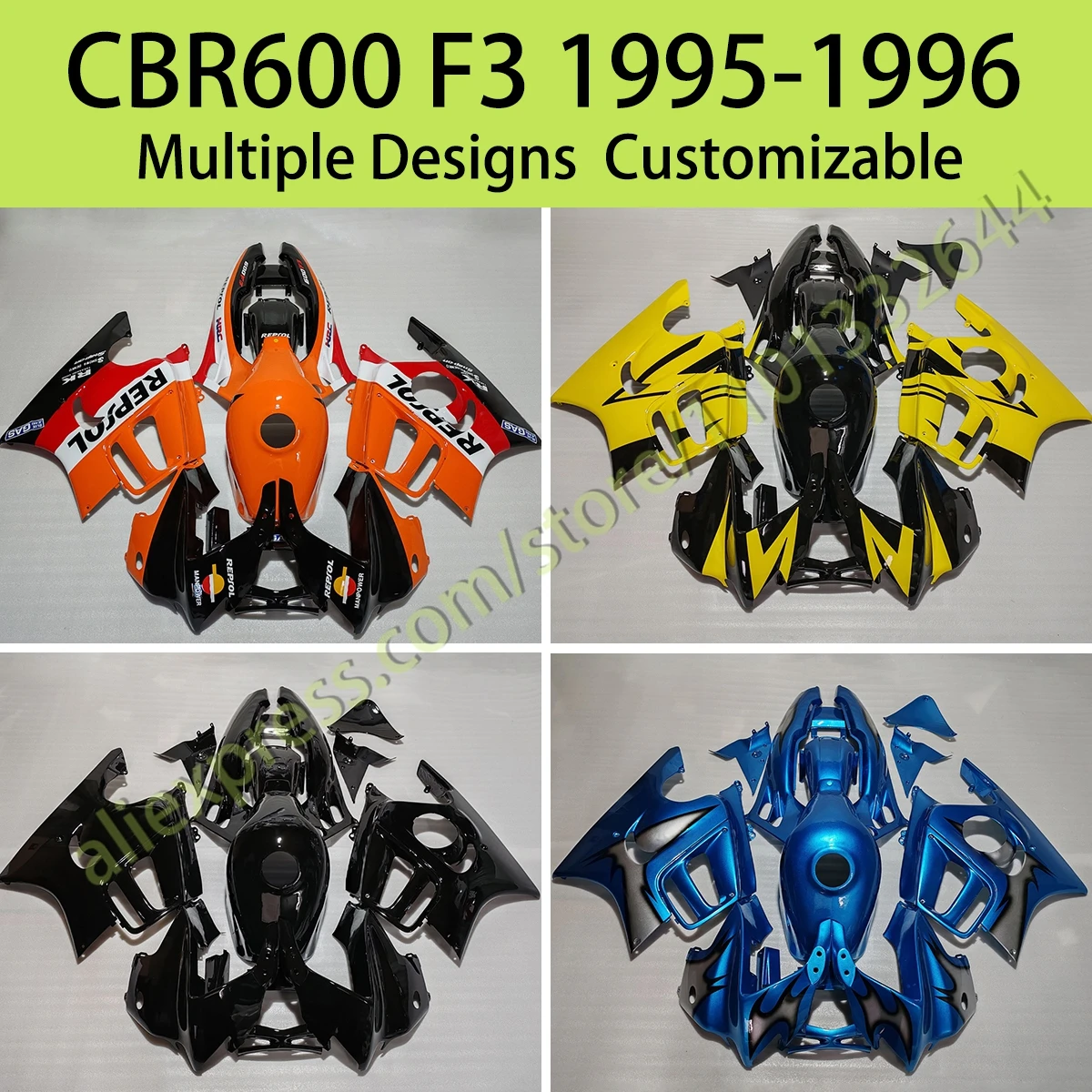 

Комплект обтекателей из АБС-пластика для Honda CBR600 F3 1995 1996, пластиковые обтекатели для мотоцикла, набор деталей кузова CBR 600F3 95 96