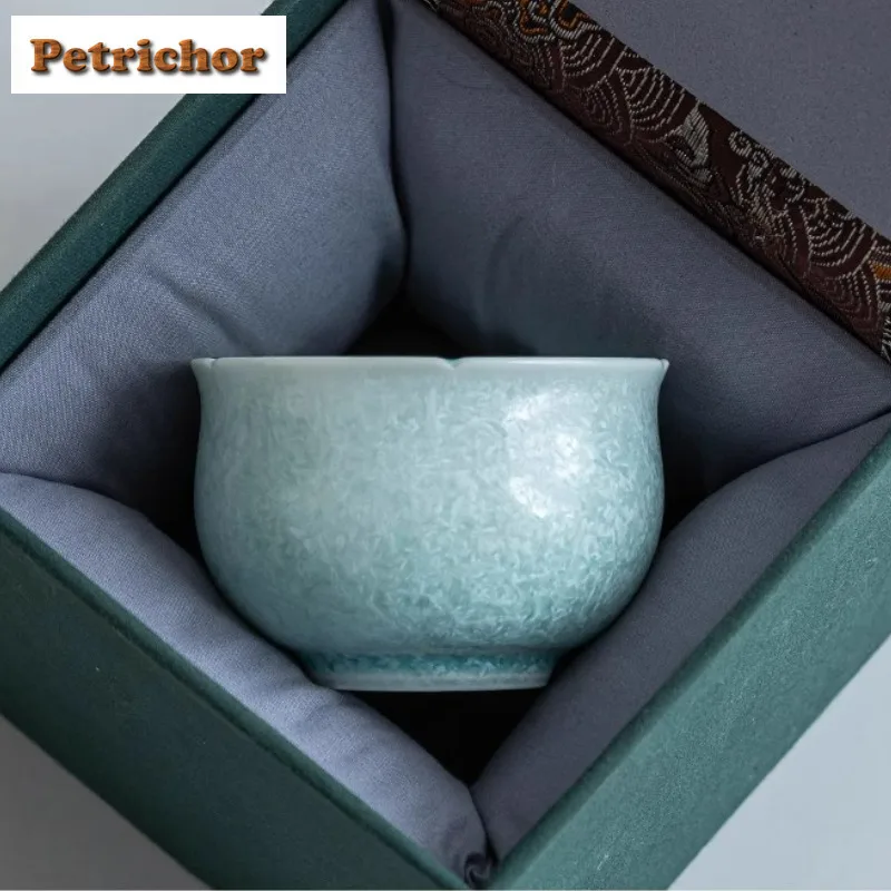 

135ml Large Zen Kiln-change Crystal Glaze Teacup Zen Tea Bowl Tea Pair Tea-tasting Fragrance Cup Jianzhan Master Cups Drinkware