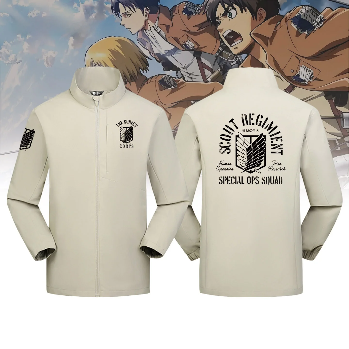 attack-on-titan-men's-printed-stand-collar-jacket-anime-surroundings-free-wing-polyester-fiber-zipper-closure-winter-coat