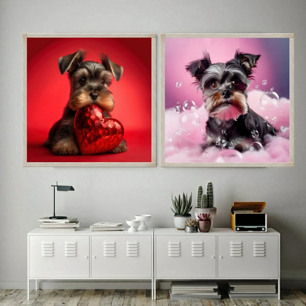 Schnauzer 5D DIY AB Diamond Painting Mosaic Cute Pet Dog Animal Cross Stitch Rhinestones Handmade Embroidery Home Decor Gift