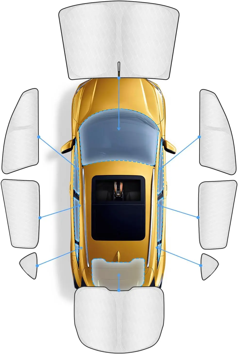 

Ultra-Thickened Window Shades for Tesla Model Y 2020-2024, Full Set 8PCS Side and Front Windshield Covers