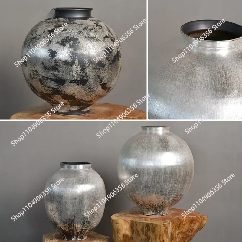 

for Modern Light Luxury Song Dynasty Aesthetics Wabi Sabi Silver Brush Vase