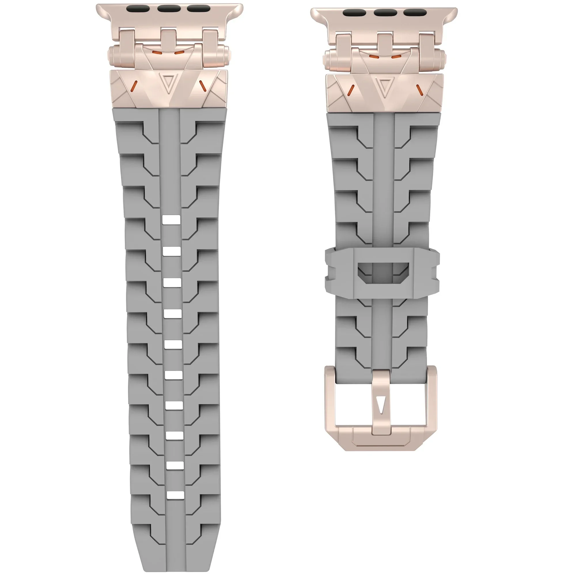 Silicone Strap for Apple Watch Ultra 2 Band 49mm Series 10 46mm 45mm 42mm 44mm Mech Style Watchbands iWatch 10 9 8 7 6 5 3 SE2