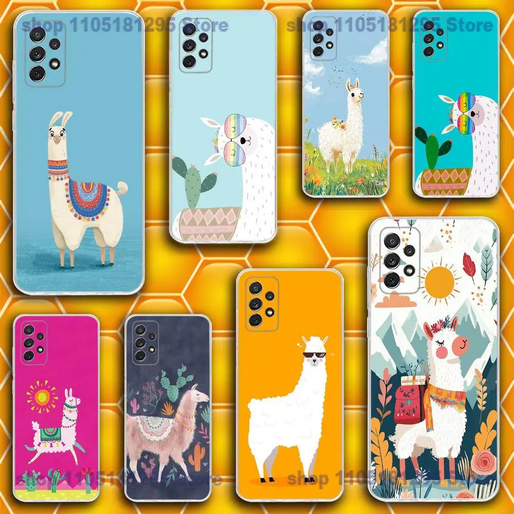 

Lama Llama Alpacas Phone Case For Samsung S25,24,23,21,22,20 FE lite,S10,9,PIus Note20ultra Soft Transparent