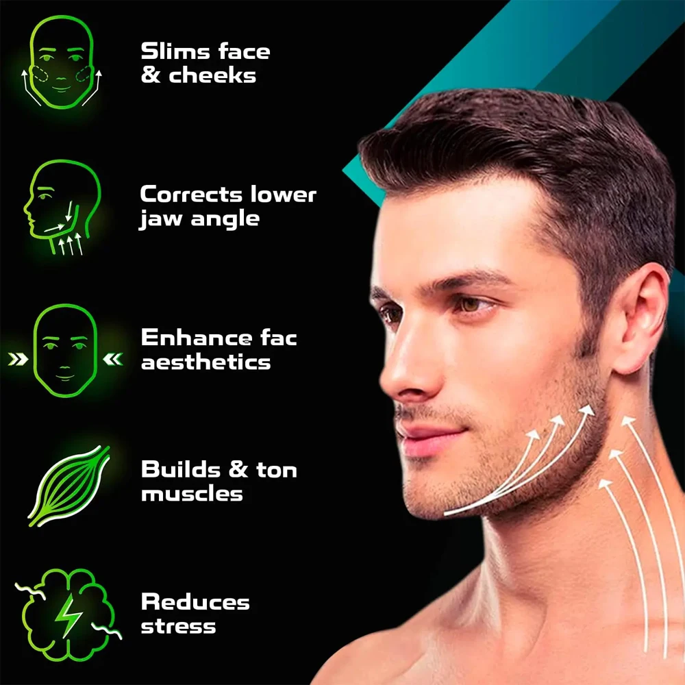 V shape faceshape Fitness Face Men Facial pop n go Mouth Jawline Jaw Exerciser Muscl Chew Ball Chew Bite Breaker Training Body