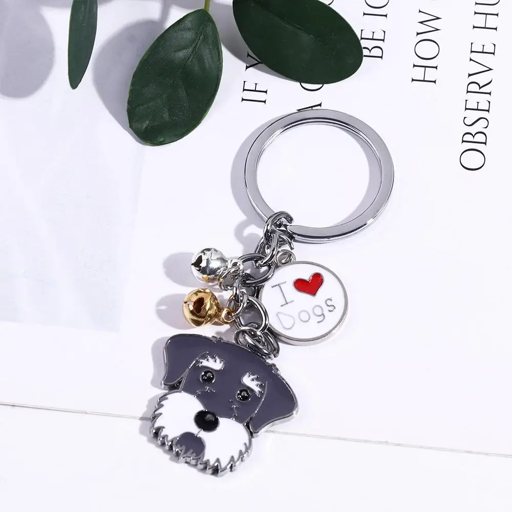 Lover Gift White Animal Bell Husky Teddy Dog Golden Retriever Dog Keychain Pet Keychain Dog Pendant Pet Keyring