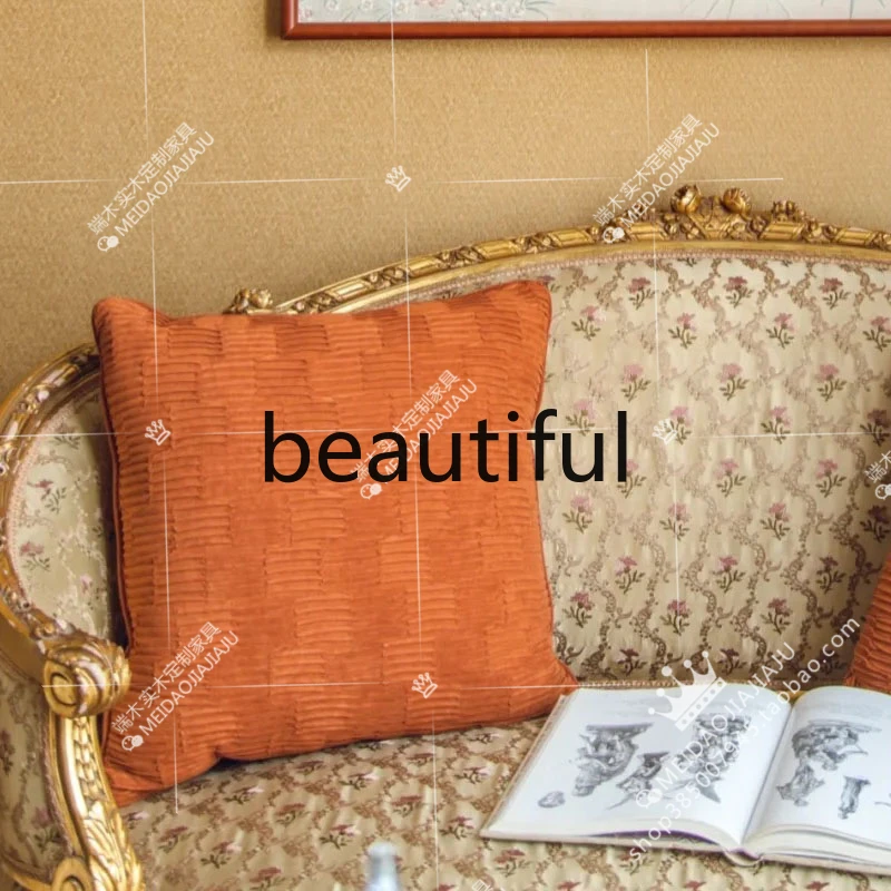 French luxury solid wood gold old living room double three sofa chair fabric folk studio carved leisure sofa