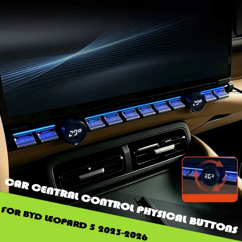 Car Central Control Screen Physical Buttons Fit for BYD Leopard 5 Modified Upgrade Air Conditioning Knob Control Car Accessories