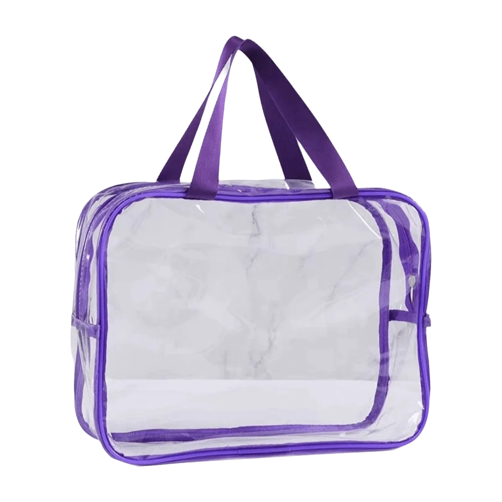 Weekend Getaway Transparent Travel Toiletry Bag Waterproof Large Capacity Makeup Bag Thickened PVC Portable Cosmetic Bag Travel