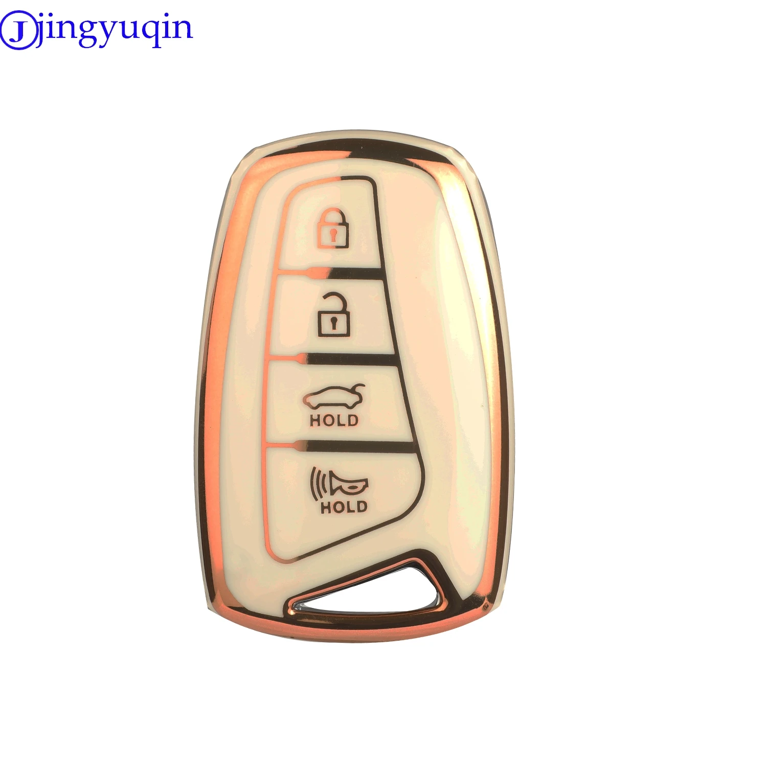 jingyuqin New Soft TPU Car Key Shell Case Fob For Hyundai Solaris ix35 ix45 Accent Elantra Santa Fe 4 Buttons Accessories