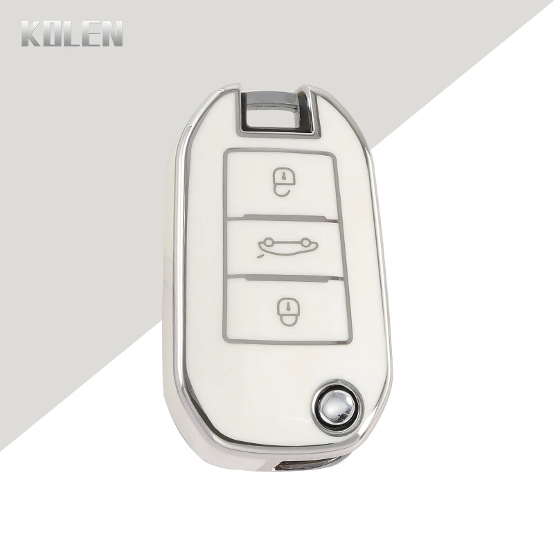 Neue TPU Auto Flip Key Case Cover Shell für Peugeot 208 308 408 508 2008 3008 4008 5008 für Citroen C3 C4 Cactus C6 C8 Zubehör