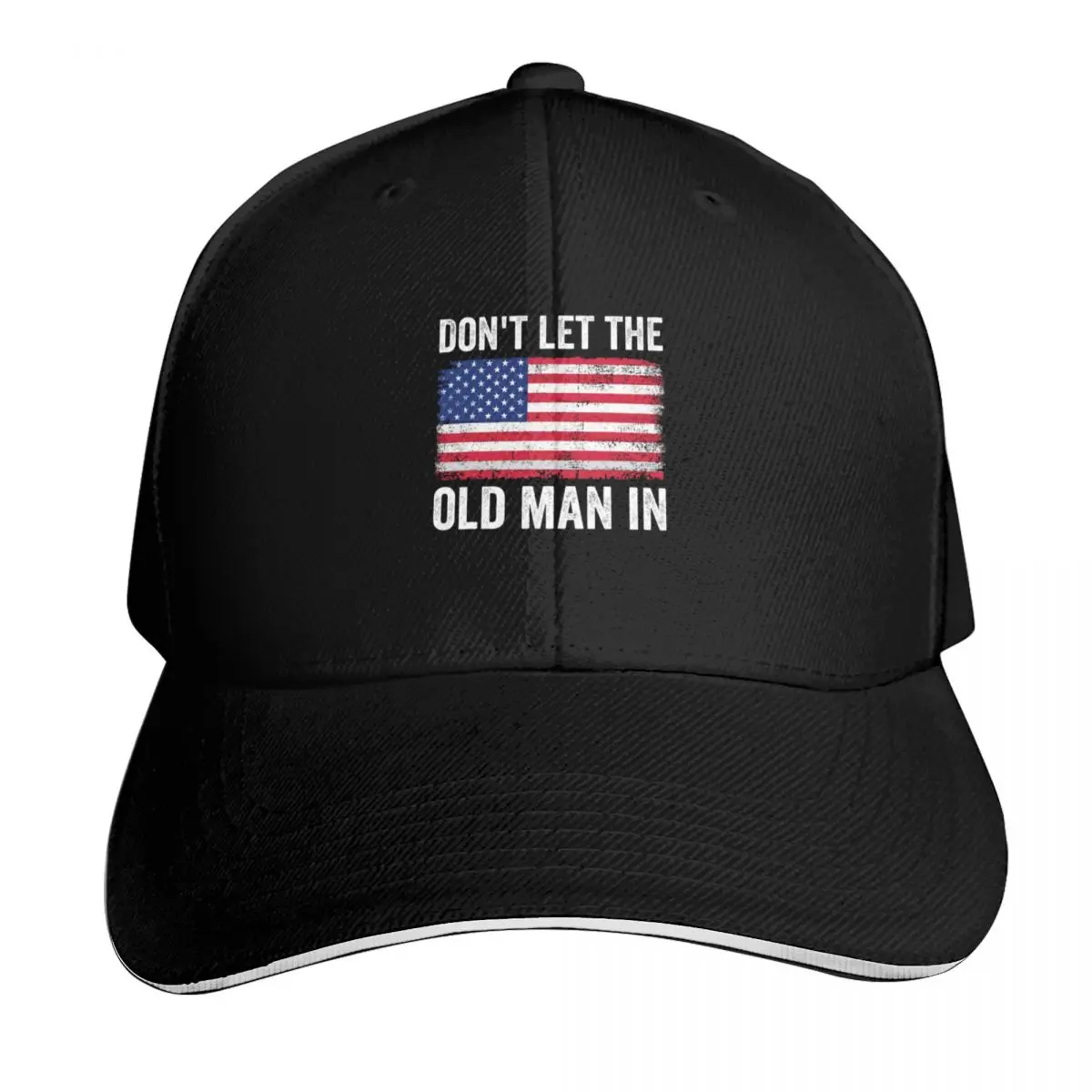 

Retro Don't let the old man in American Flag Men Women (2) Baseball Cap Visor Winter hat Custom Cap Girl Men's
