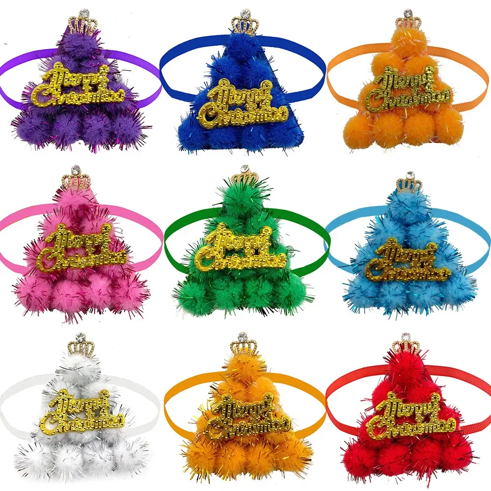 

50/100 шт., милые рождественские товары для домашних животных, галстук-бабочка для маленьких собак и кошек, красочный стиль, галстуки-бабочки для собак, ошейник, товары для домашних животных для маленьких собак