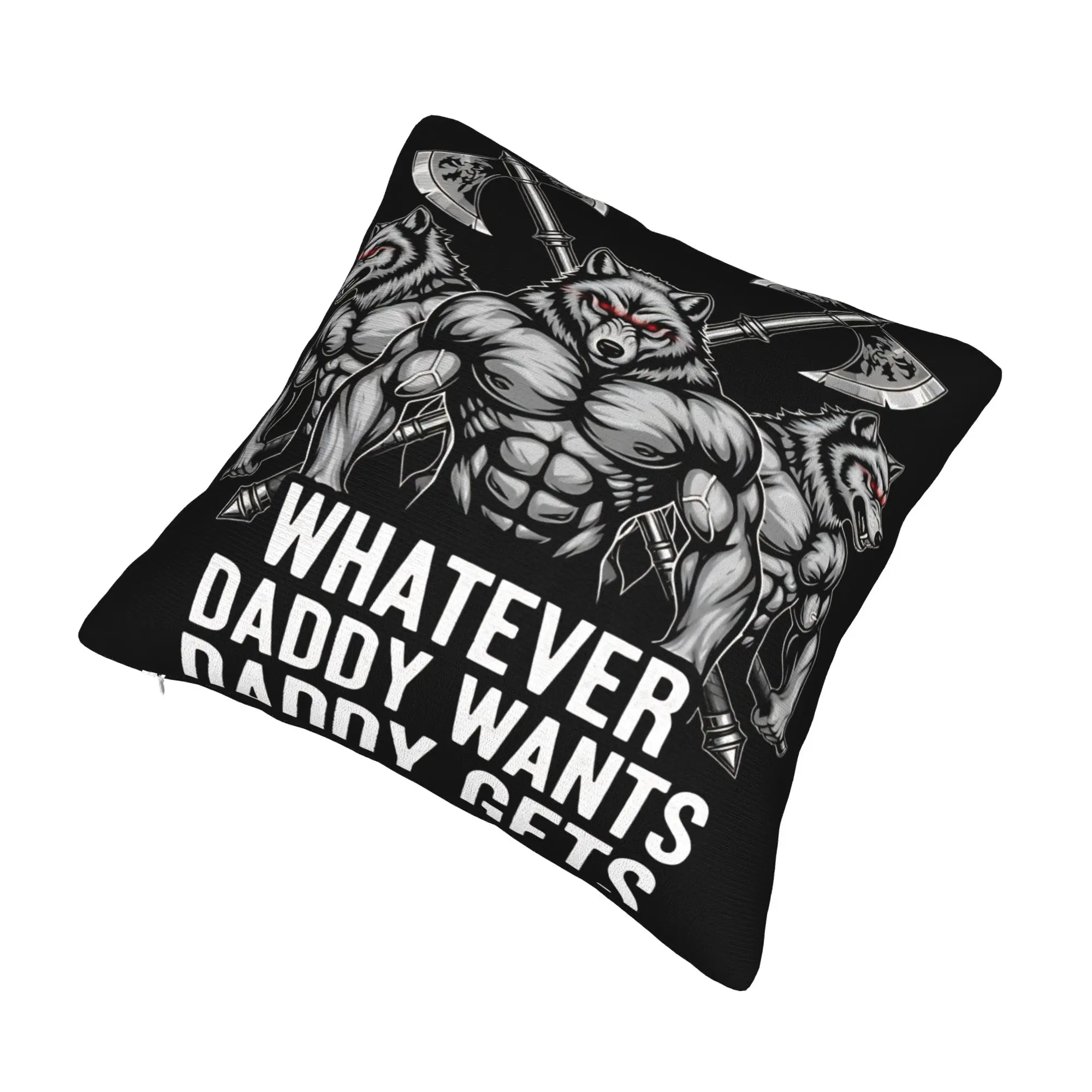 Decorative Pillow Cover Whatever Daddy Wants Daddy Gets  Accessories Bedroom  Pillow Case Cover Zipper Multiple Sizes