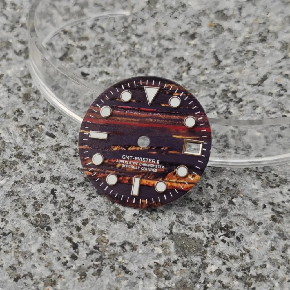 Tarcza GMT 28,5 mm NH34 z teksturą kory, tarcza R z niebiesko-zielonymi luminescencyjnymi indeksami BGW9, akcesoria do zegarków nurkowych z mechanizmem NH34