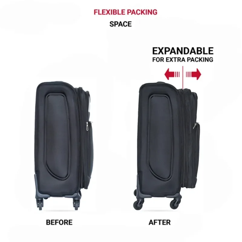 Valise extensible en tissu Oxford, valise unisexe de grande capacité, valise de voyage d'affaires TSA Lock Spinner