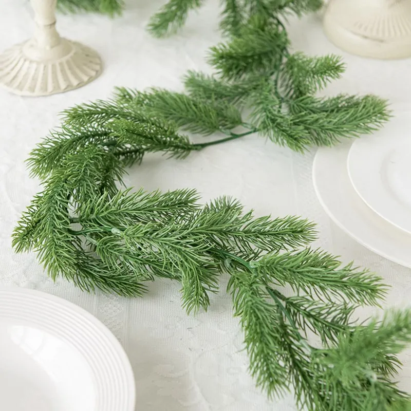 72 Mesh-Kiefernnadeln, künstliche Pflanzen, Weihnachtsbaumdekoration, Grasranken, Spieße, für Garten, Zuhause, Hochzeit, Fotografie-Requisiten – Detail 15