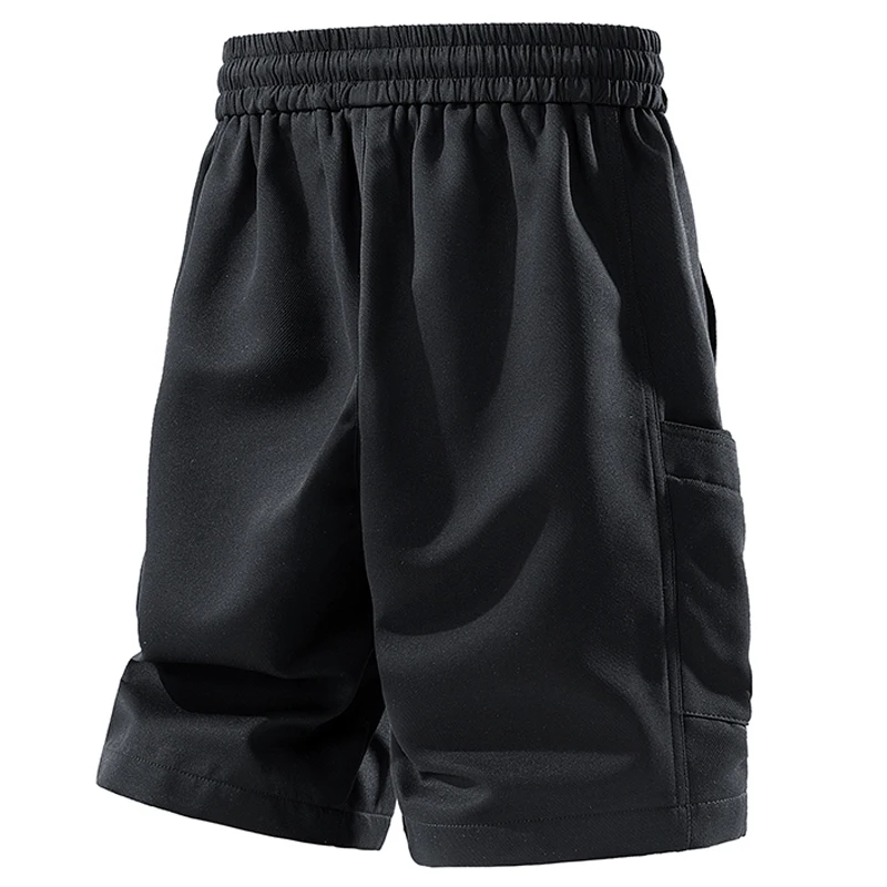 Plus Size 7XL 8XL Summer fashion Cargo shorts men's casual loose retro five quarter pants Men Soild Colors Multi Pockets Shorts