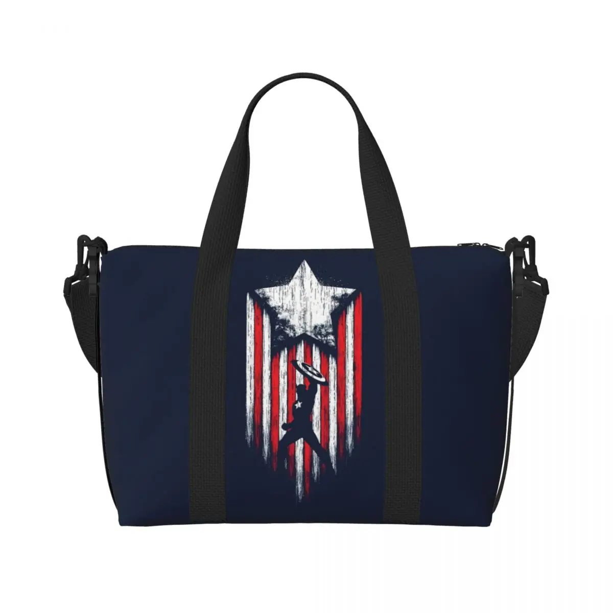 

Пляжная большая сумка на заказ «Капитан Америка», женская очень большая спортивная сумка для ручной клади с комиксами, анимационные дорожные сумки для покупок