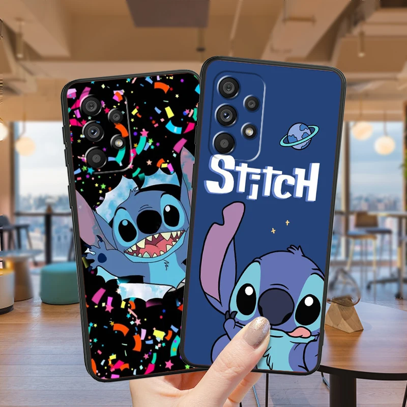 Smart Mischievous Stitch For Samsung Note 20 10 Ultra Plus A31 A14 A12 A70 A34 A25 A04 A05 A15 A24 5G Black Back Phone Case