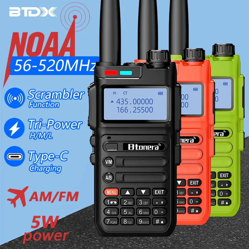 XDBT UV-K6 Walkie Talkie 5W Air Band Radio Tyep C Charge UHF VHF DTMF FM Scrambler NOAA Wireless Frequency Two Way CB Radio