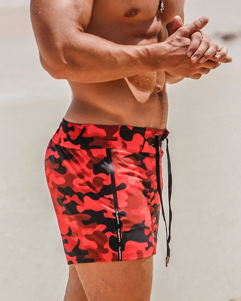 2023Mens Swim Trunks Quick Dry Beach Board Shorts Swimwear Beachwear with Pockets and Mesh Lining Summer Men\'s Swim Shorts